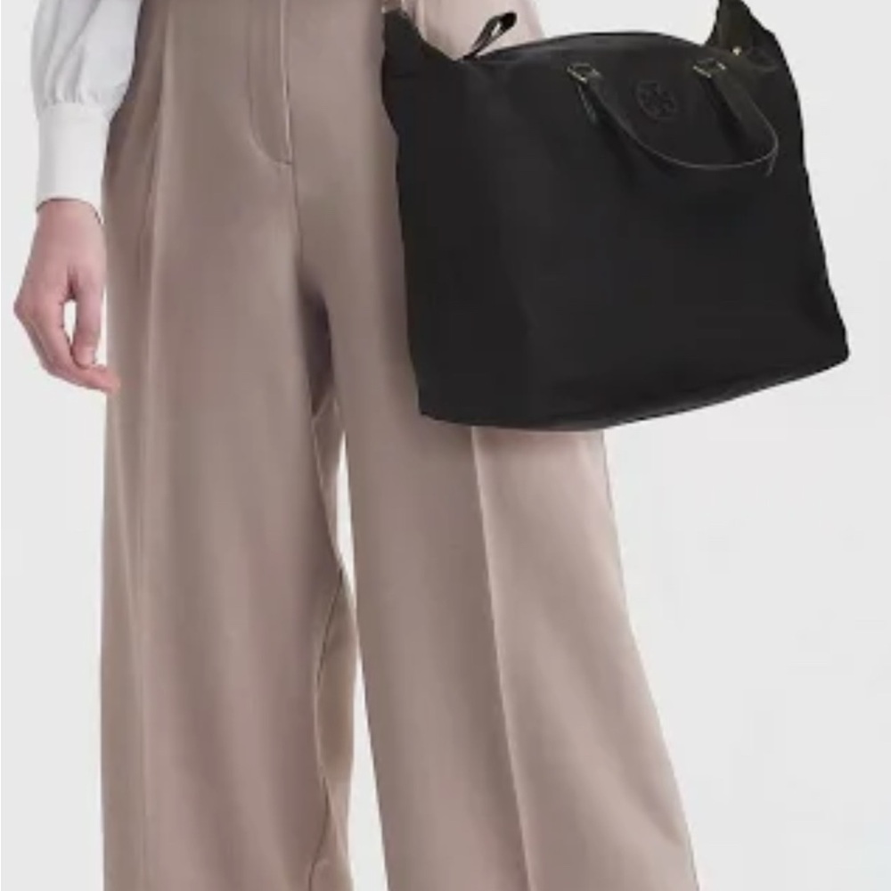 Tory Burch Black Nylon Tilda Tote with Gold Accents